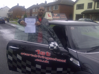 Congratulations on passing your driving test with 2 minor faults well done....